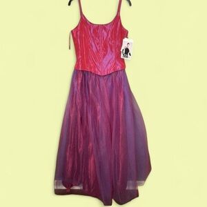 Jessica McClintock Gunne vtg gown corset tulle princess Y2K 14 1Pink prom Fairy